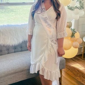 White wrap dress